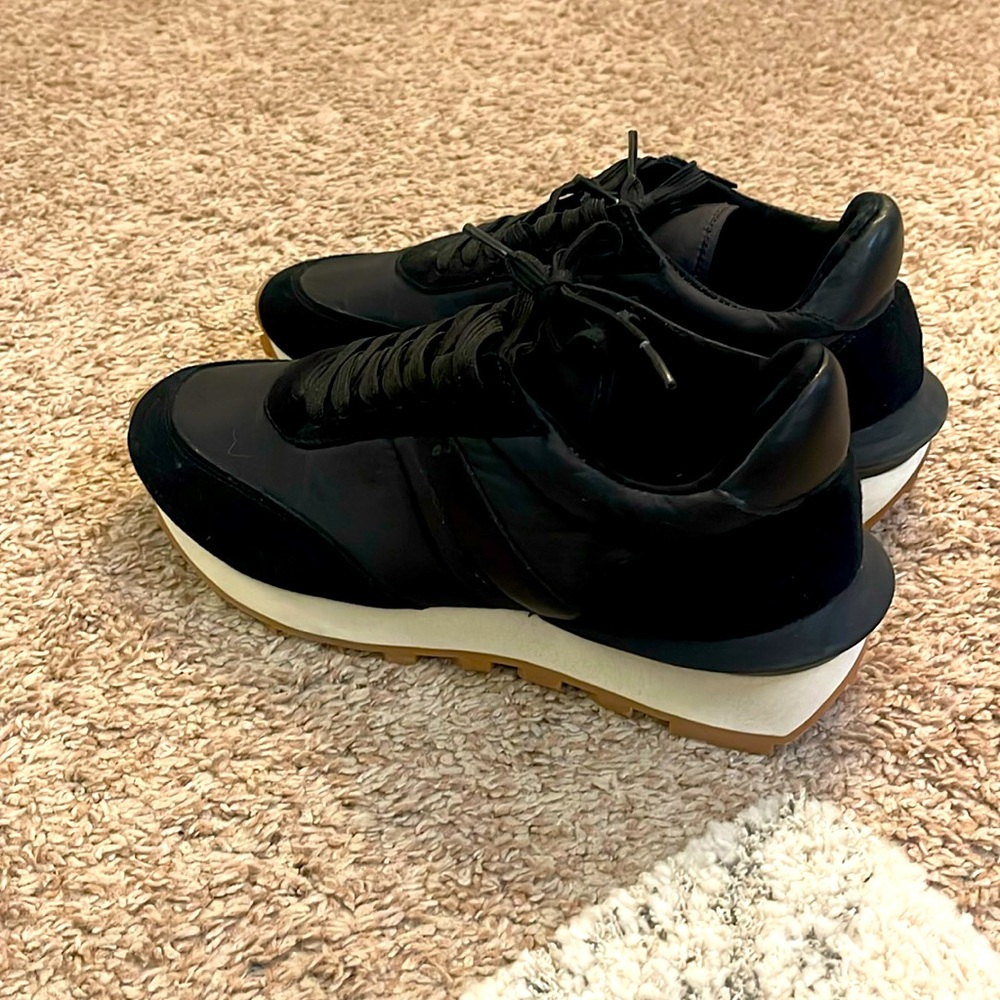 J Slides black suede and material sneaker